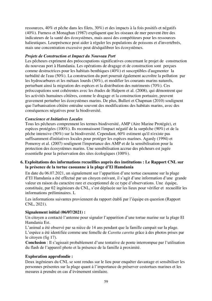 Caractérisation d\'un site d\'intérêt écologique (El Hamdania, Tipaza ) comme habita d\'éspèces protégées