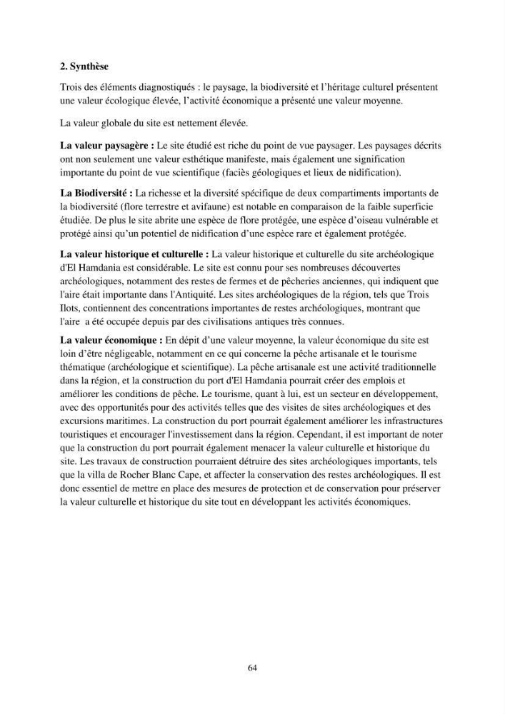 Caractérisation d\'un site d\'intérêt écologique (El Hamdania, Tipaza ) comme habita d\'éspèces protégées
