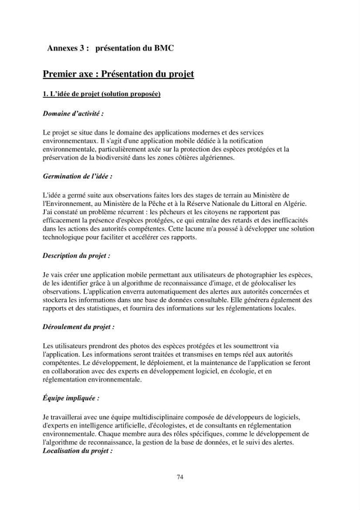 Caractérisation d\'un site d\'intérêt écologique (El Hamdania, Tipaza ) comme habita d\'éspèces protégées