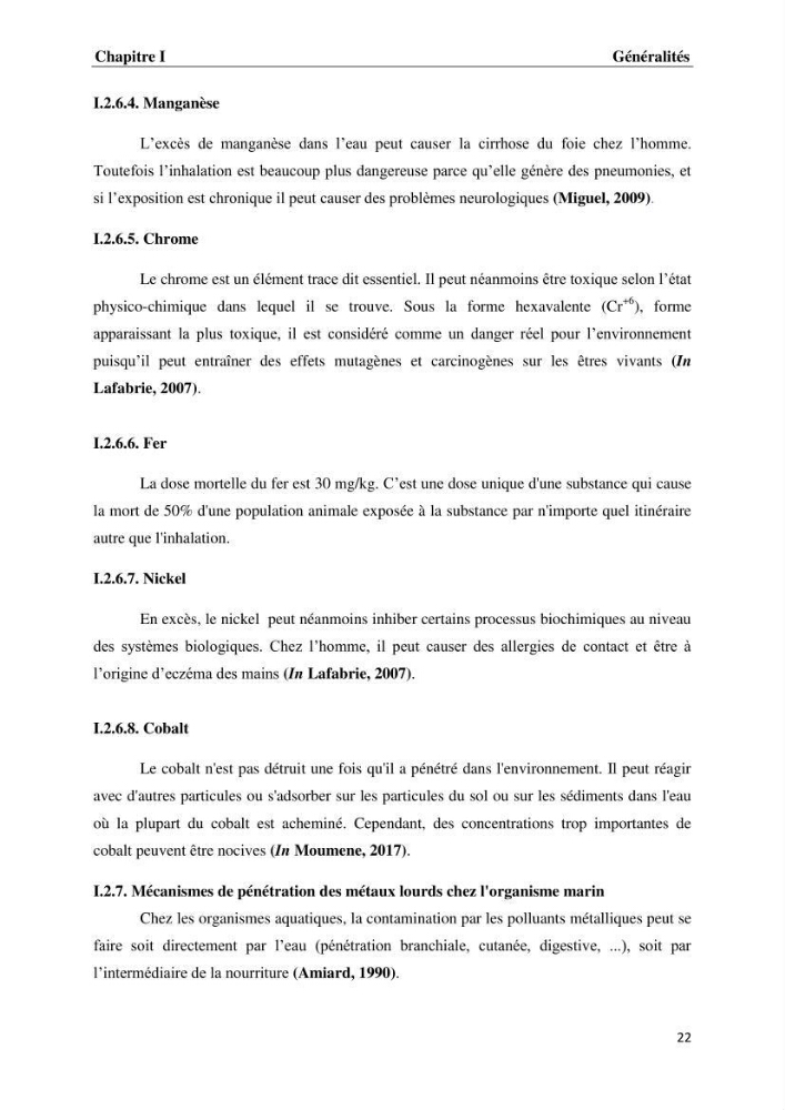 Les métaux traces dans les moules: Etude rétrospective et comparative dans les côtes centrales algériennes (baies de Zemmouri, d’Alger et de Bou-Ismail).