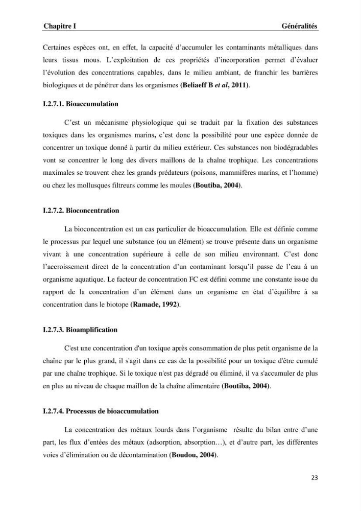 Les métaux traces dans les moules: Etude rétrospective et comparative dans les côtes centrales algériennes (baies de Zemmouri, d’Alger et de Bou-Ismail).