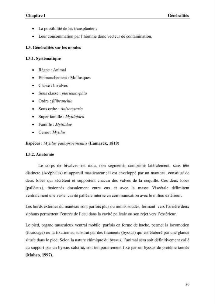 Les métaux traces dans les moules: Etude rétrospective et comparative dans les côtes centrales algériennes (baies de Zemmouri, d’Alger et de Bou-Ismail).