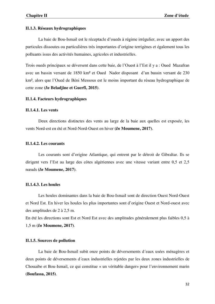 Les métaux traces dans les moules: Etude rétrospective et comparative dans les côtes centrales algériennes (baies de Zemmouri, d’Alger et de Bou-Ismail).