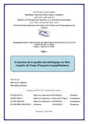 Evaluation de la qualité microbiologique de filets congelé du Panda (Pangaisius hypophthamus):