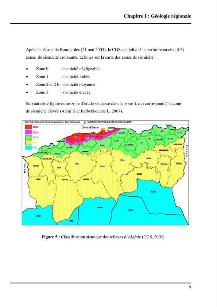 Caractérisation géologique et géotechnique de la partie occidentale de la baie d\'Alger