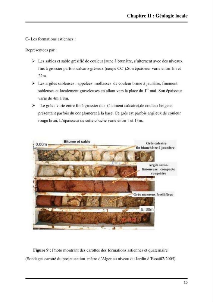 Caractérisation géologique et géotechnique de la partie occidentale de la baie d\'Alger