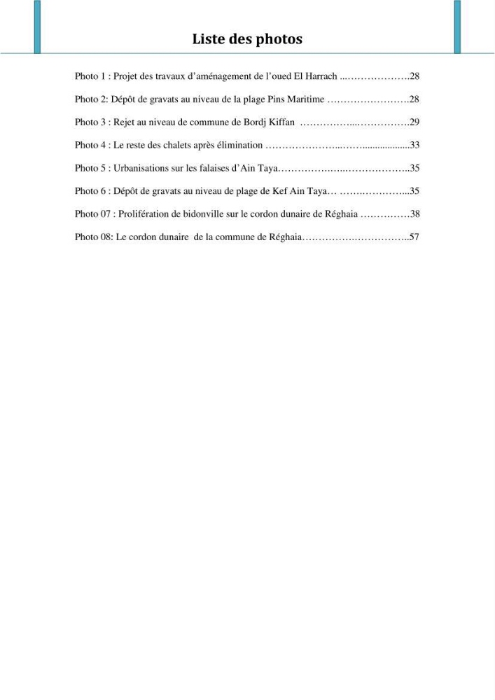 Evaluation de la mise en oeuvre de la loi n°02-02 relative à la protection et à la valorisation du littoral au niveau de l\'Est de la wilaya d\'Alger
