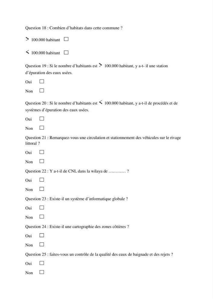 Evaluation de la mise en oeuvre de la loi n°02-02 relative à la protection et à la valorisation du littoral au niveau de l\'Est de la wilaya d\'Alger