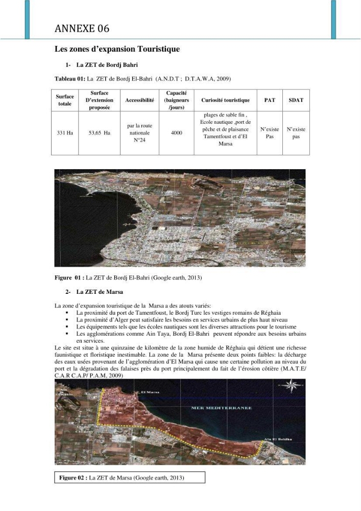 Evaluation de la mise en oeuvre de la loi n°02-02 relative à la protection et à la valorisation du littoral au niveau de l\'Est de la wilaya d\'Alger