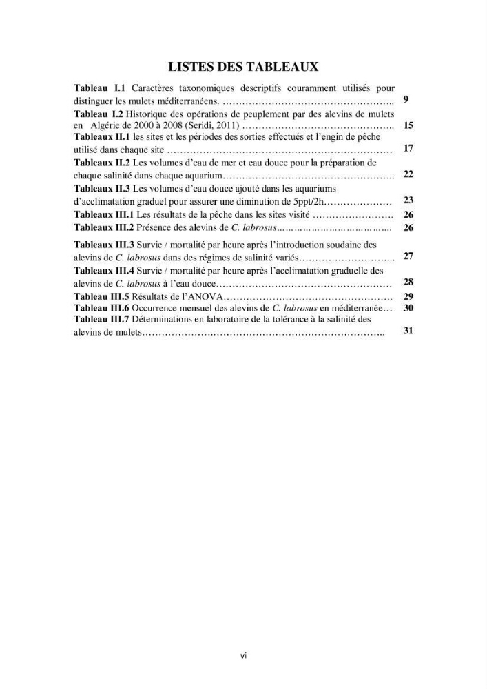 Acclimatation aux faibles salinités des alevins de mulet Chelon labrosus (Risso, 1826).: