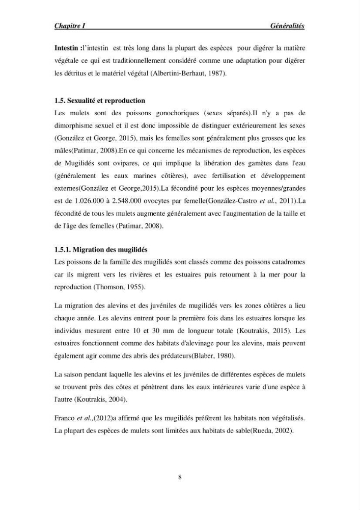Acclimatation aux faibles salinités des alevins de mulet Chelon labrosus (Risso, 1826).: