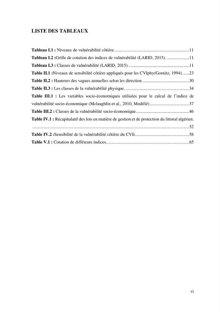 La vulnérabilité et la gestion de la zone côtière