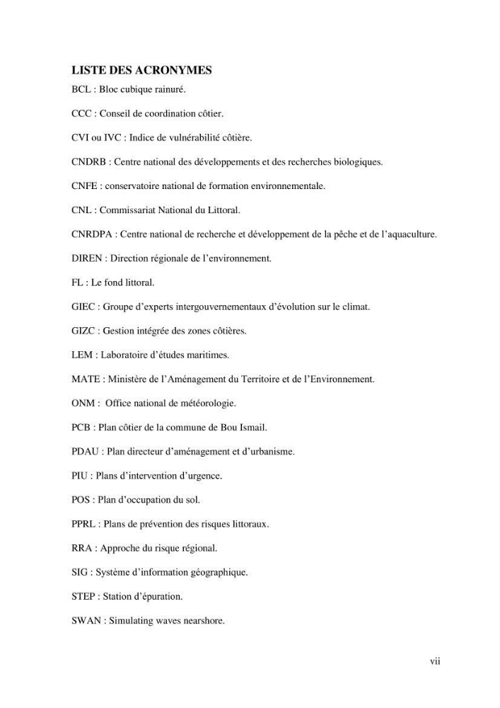La vulnérabilité et la gestion de la zone côtière
