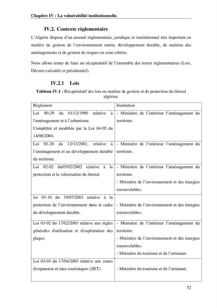 La vulnérabilité et la gestion de la zone côtière