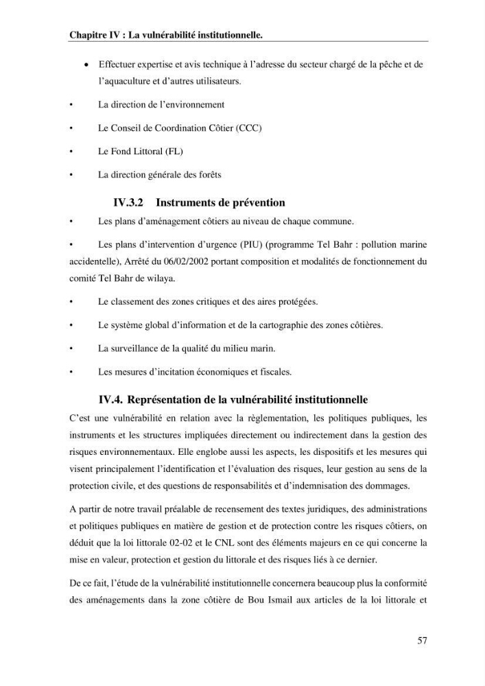 La vulnérabilité et la gestion de la zone côtière