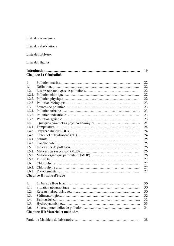 Analyse géostatistique de quelques paramètres de pollution côtière dans la baie de Bou-Ismail: