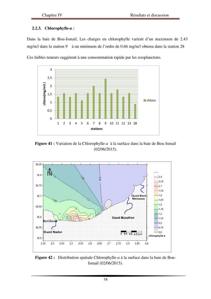 Analyse géostatistique de quelques paramètres de pollution côtière dans la baie de Bou-Ismail: