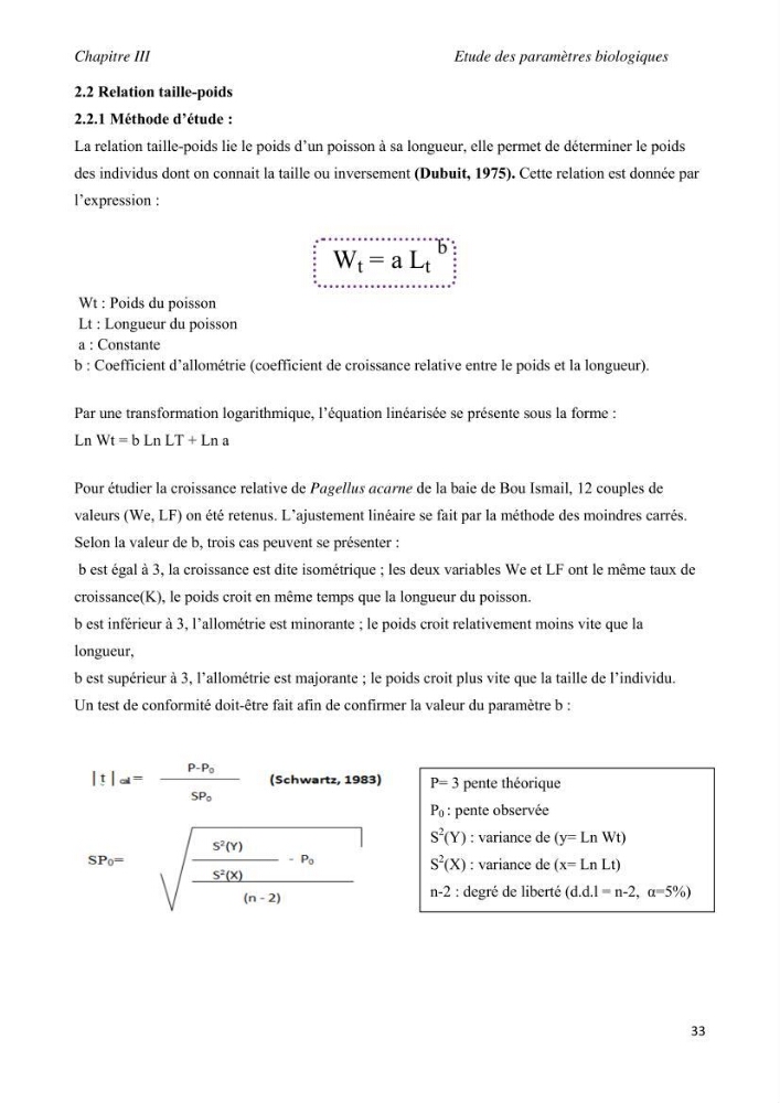 Contribution à l\'étude de l\'exploitation de pagellus acarne (Risso, 1826) de la baie de Bou- Ismail: