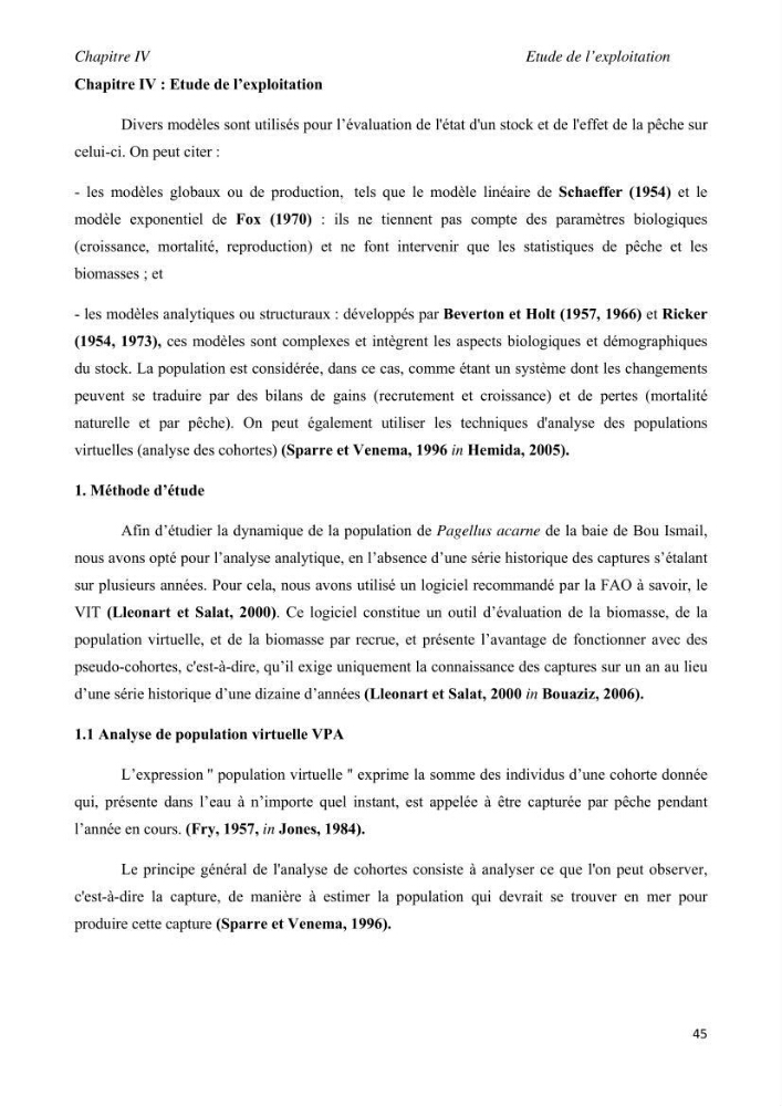 Contribution à l\'étude de l\'exploitation de pagellus acarne (Risso, 1826) de la baie de Bou- Ismail: