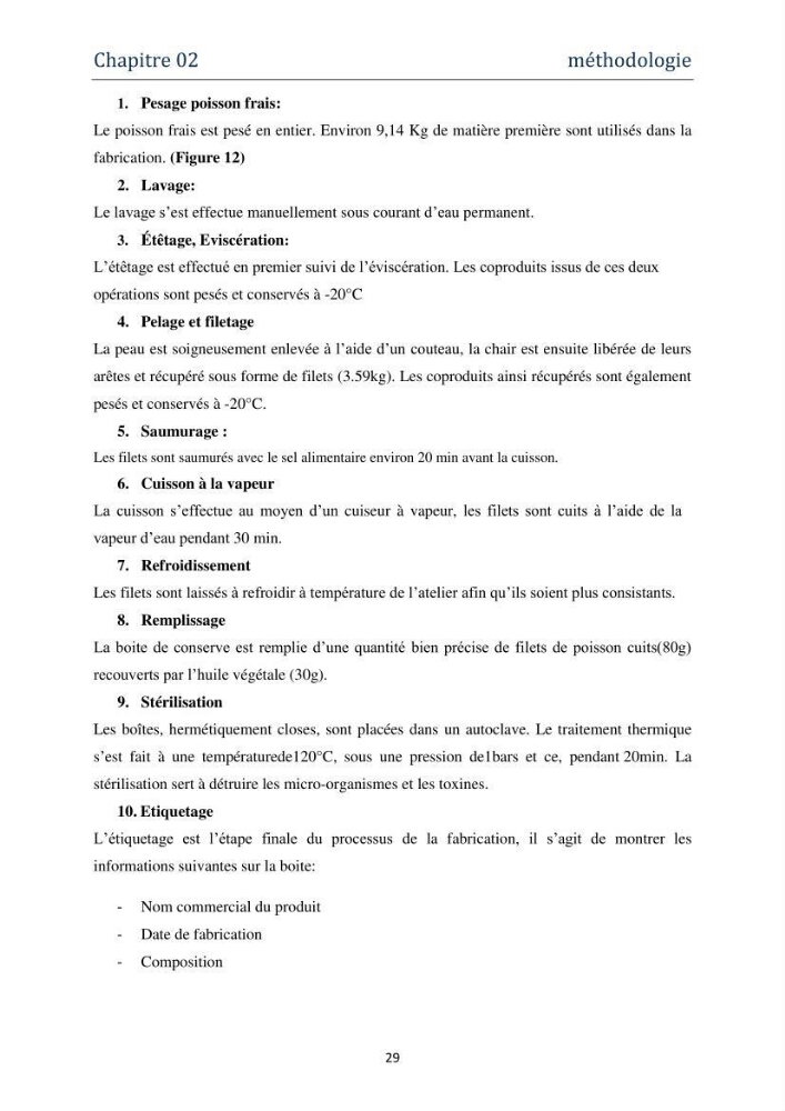 Fabrication des conserves alimentaires à partir du poisson chat africain Clarias gariepinus (Bruchell, 1822) et contribution à la valorisation des coproduits générés