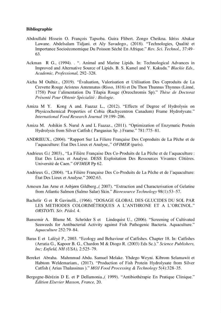Fabrication des conserves alimentaires à partir du poisson chat africain Clarias gariepinus (Bruchell, 1822) et contribution à la valorisation des coproduits générés