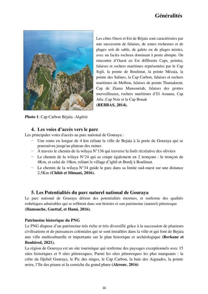 Inventaire des espèces marines du parc national de Gouraya