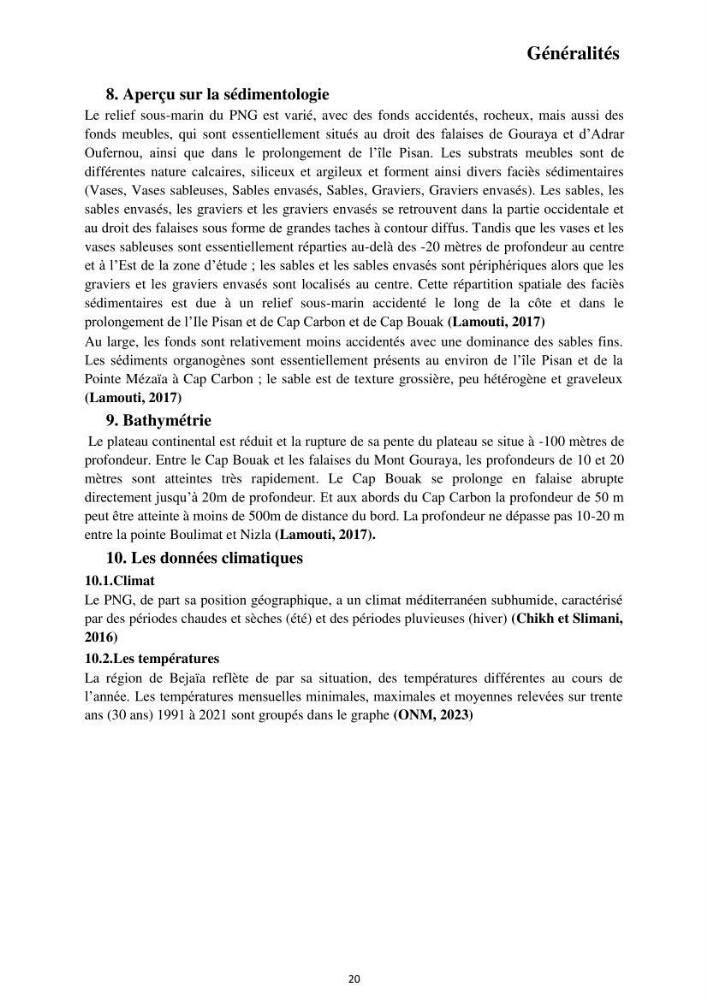 Inventaire des espèces marines du parc national de Gouraya