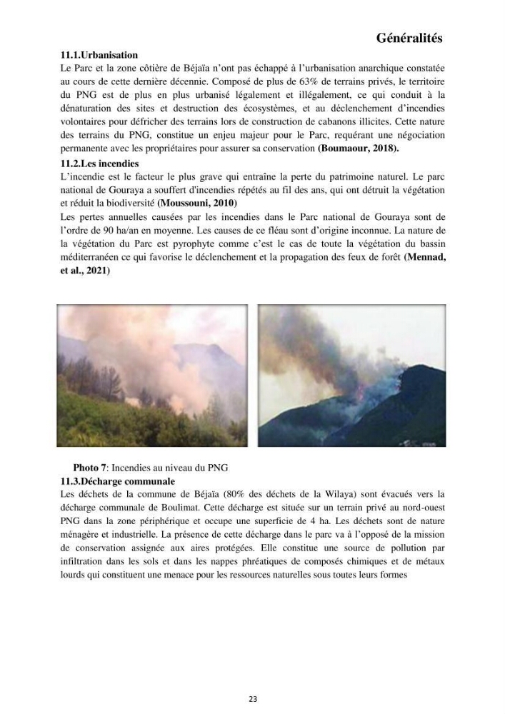 Inventaire des espèces marines du parc national de Gouraya