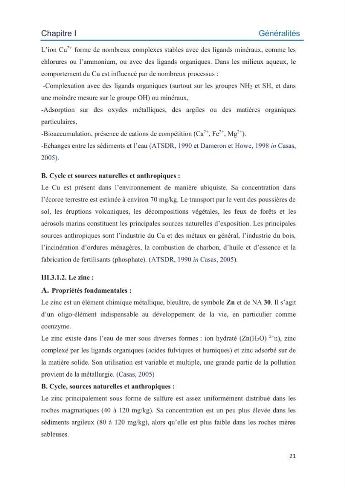 Contamination des sédiments marins de la côte Algéroise par les métaux traces