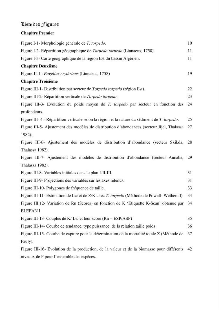 Contribution à l\'écologie et à l\'exploitation de Torpedo torpedo ( Elasmobranches, Torpedinidae) dans la région Est de la côte algérienne