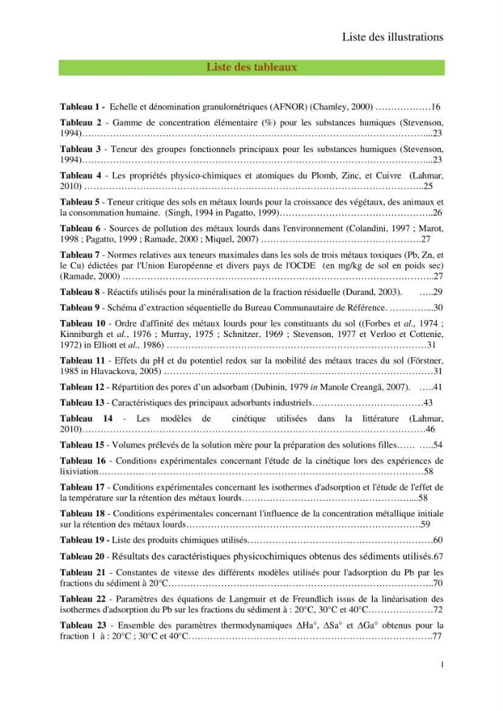 Comportement des éléments traces métallique dans une matrice sédimentaire par des études d\'extration séquentielle et par adsorption :