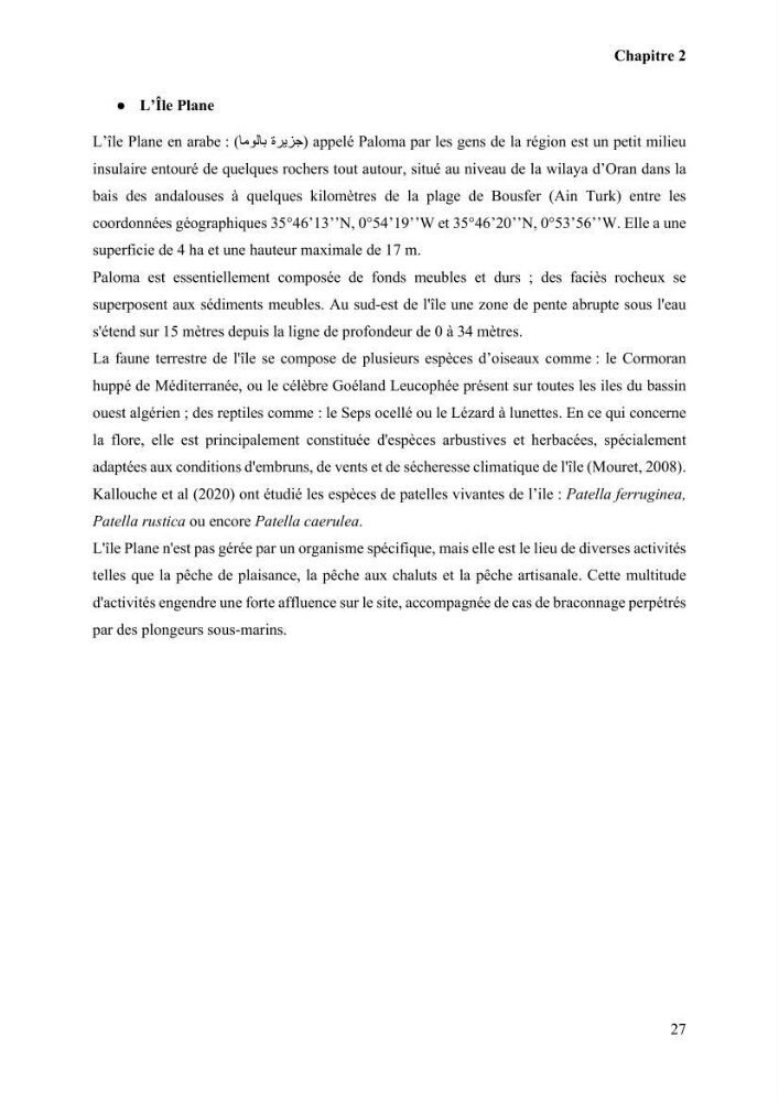 Etude de la vulnérabilité insulaire focus sur l’îlot de Sidi Fredj