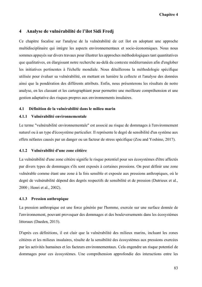 Etude de la vulnérabilité insulaire focus sur l’îlot de Sidi Fredj