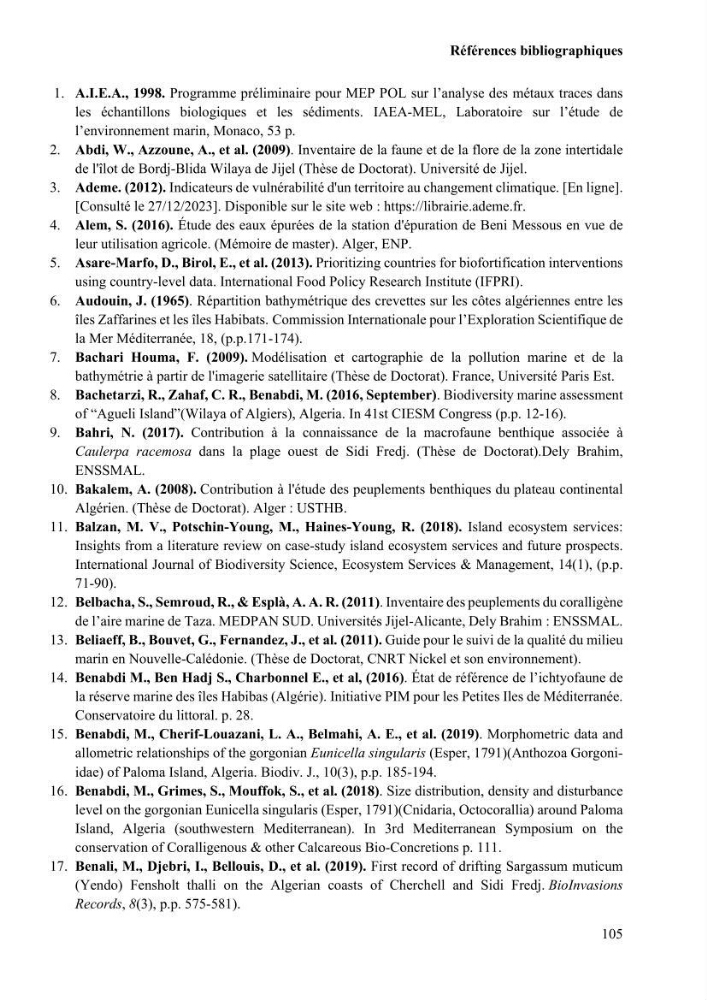 Etude de la vulnérabilité insulaire focus sur l’îlot de Sidi Fredj