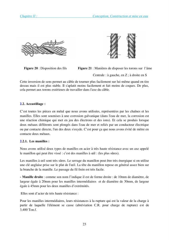 Installation d\'une filière conchylicole