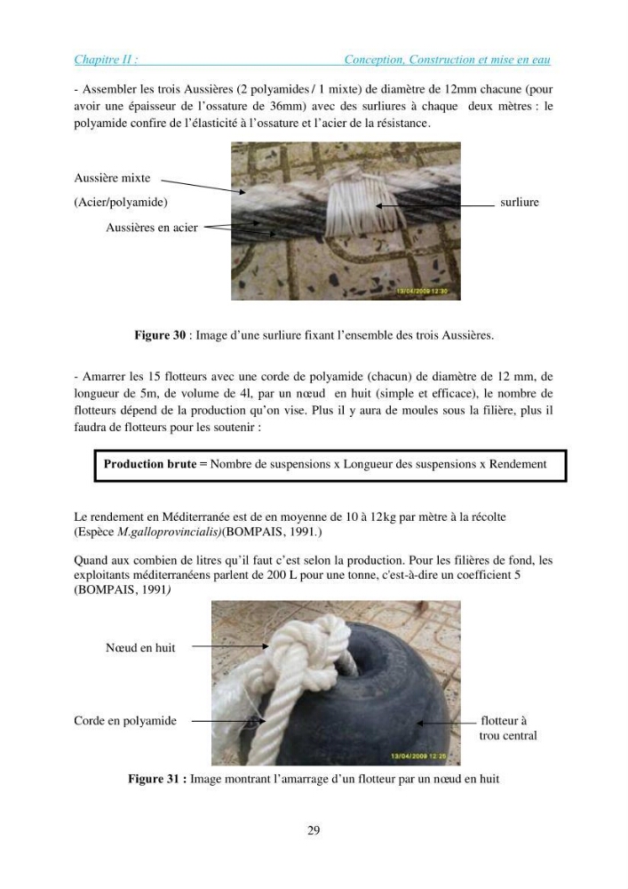 Installation d\'une filière conchylicole