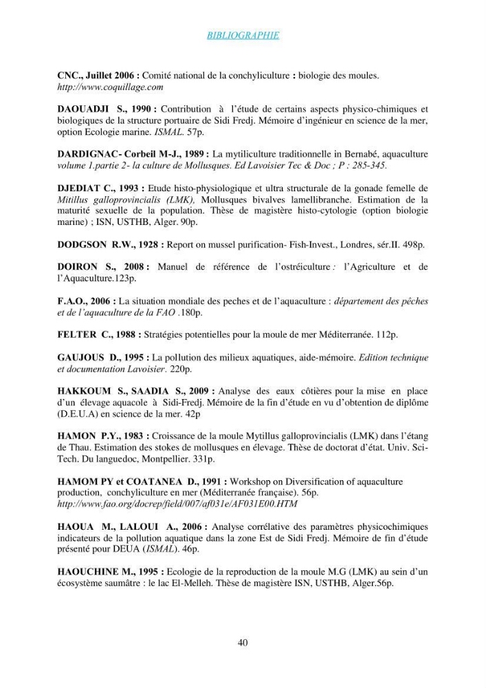 Installation d\'une filière conchylicole