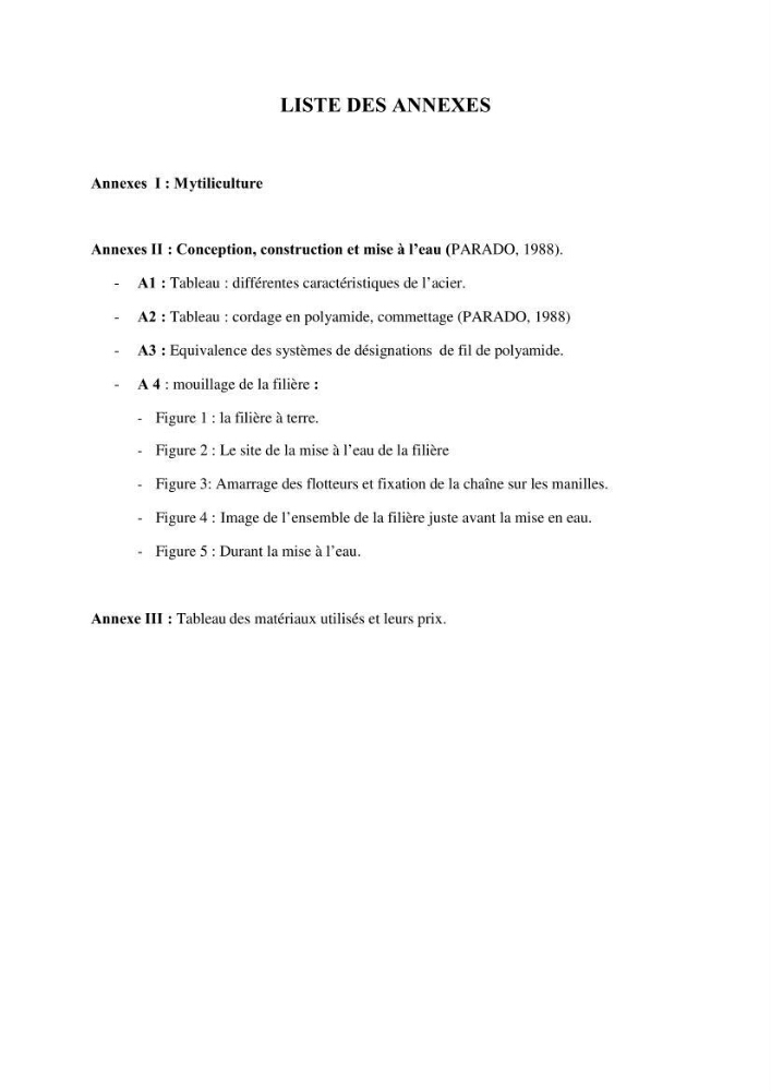 Installation d\'une filière conchylicole