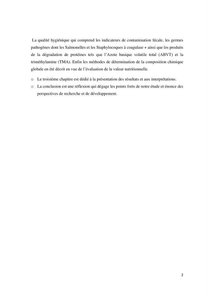 Evaluation de la qualité Organoleptique, Hygiénique et Nutritionnelle du Tilapia (Oreochromis sp.) de deux fermes aquacoles.