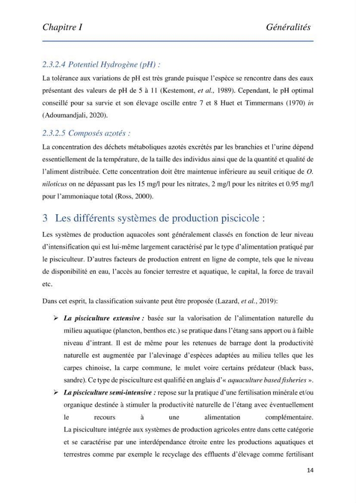 Evaluation de la qualité Organoleptique, Hygiénique et Nutritionnelle du Tilapia (Oreochromis sp.) de deux fermes aquacoles.
