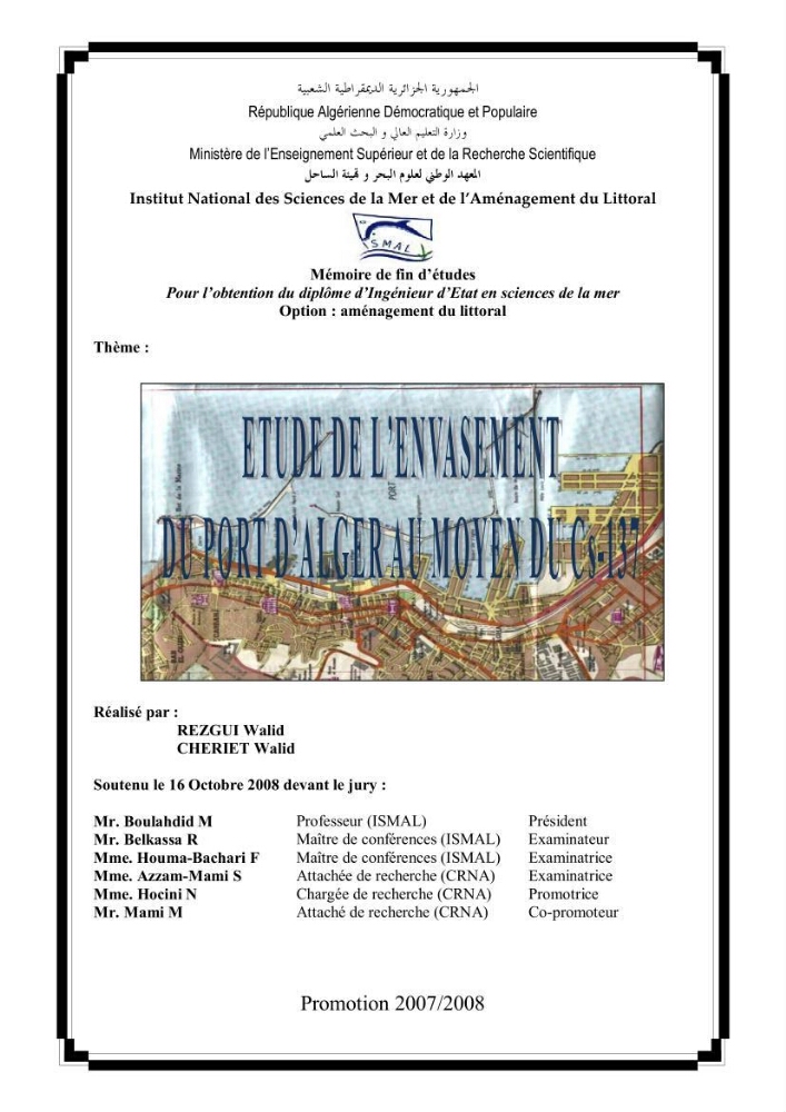 Etude de l\'envasement du port d\'Alger au moyen du Cs-137