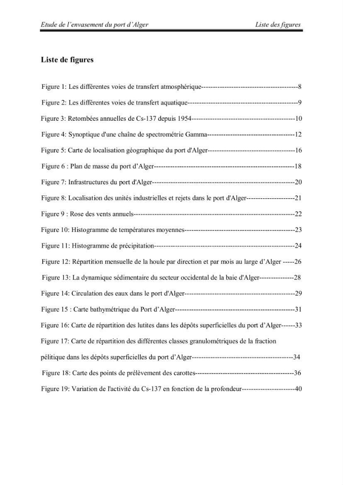 Etude de l\'envasement du port d\'Alger au moyen du Cs-137
