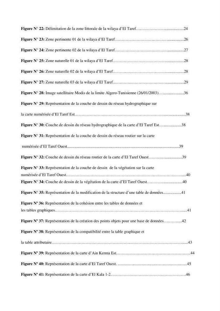 Mise en place d\'une base de données (SIG) sur les zones humides de la wilaya d\' EL Taref