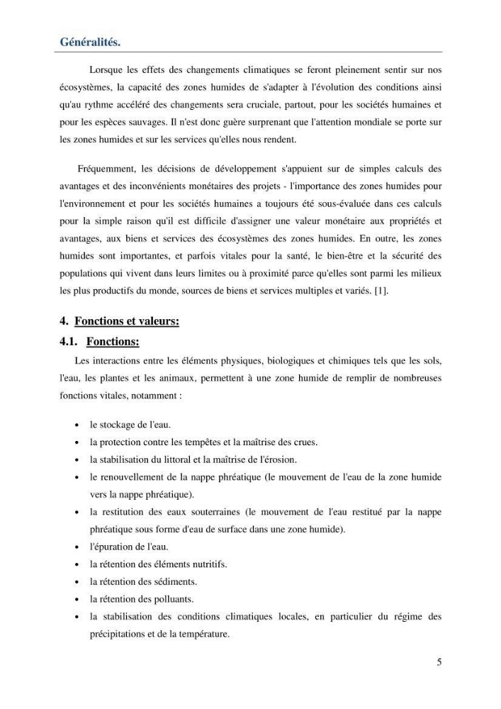 Mise en place d\'une base de données (SIG) sur les zones humides de la wilaya d\' EL Taref
