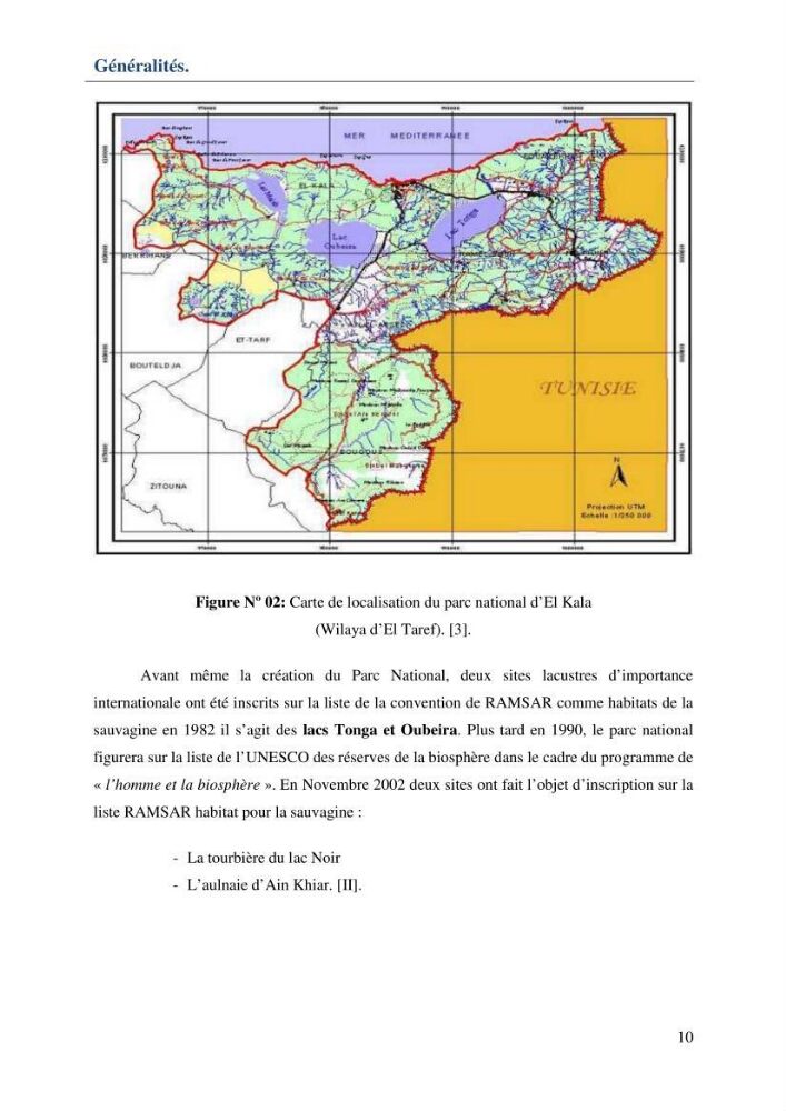 Mise en place d\'une base de données (SIG) sur les zones humides de la wilaya d\' EL Taref