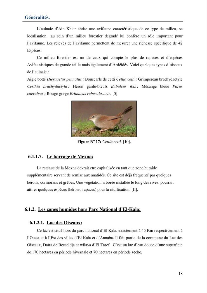 Mise en place d\'une base de données (SIG) sur les zones humides de la wilaya d\' EL Taref