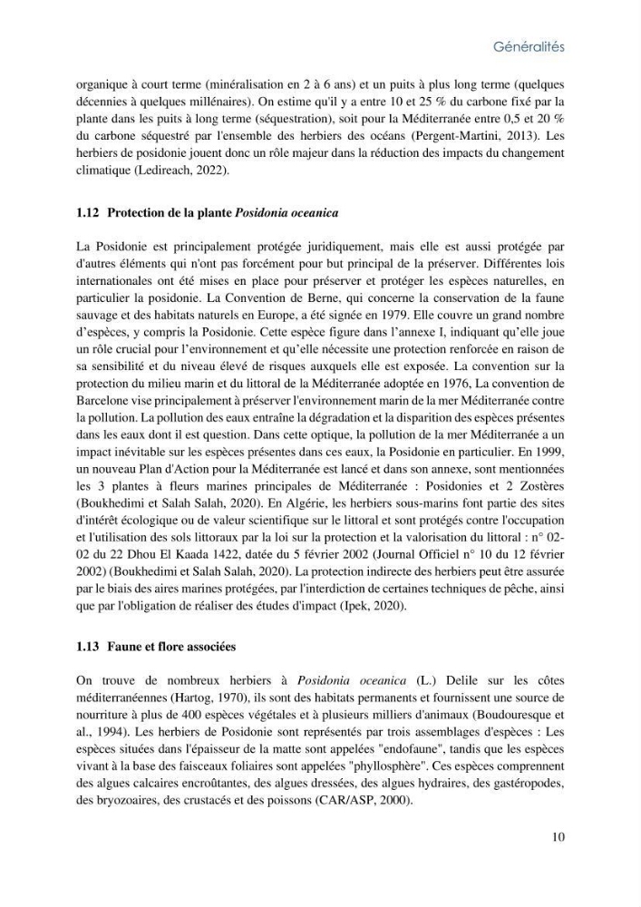 La faune et la flore associée aux herbiers de Posidonia oceanica dans la côte Algérienne