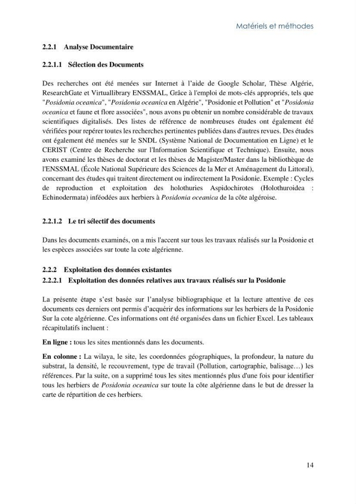 La faune et la flore associée aux herbiers de Posidonia oceanica dans la côte Algérienne