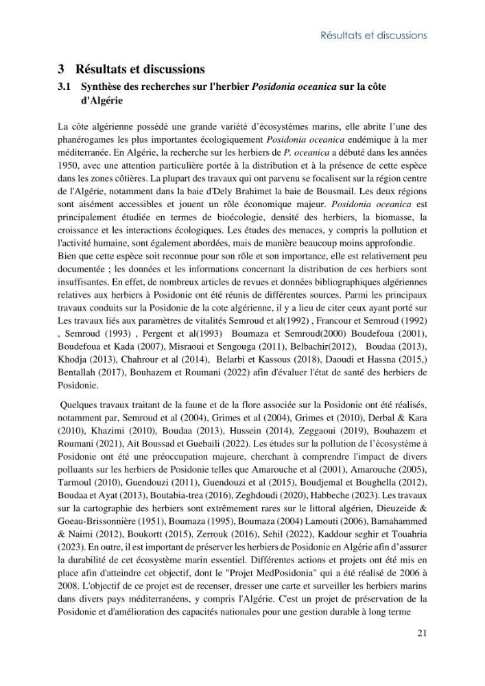 La faune et la flore associée aux herbiers de Posidonia oceanica dans la côte Algérienne