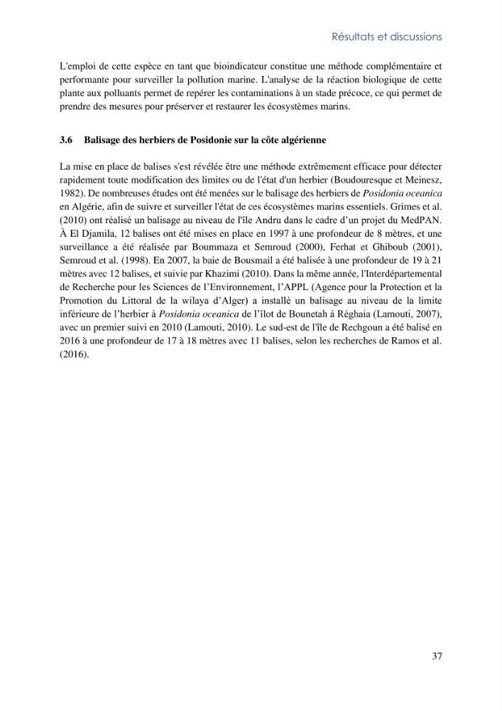La faune et la flore associée aux herbiers de Posidonia oceanica dans la côte Algérienne
